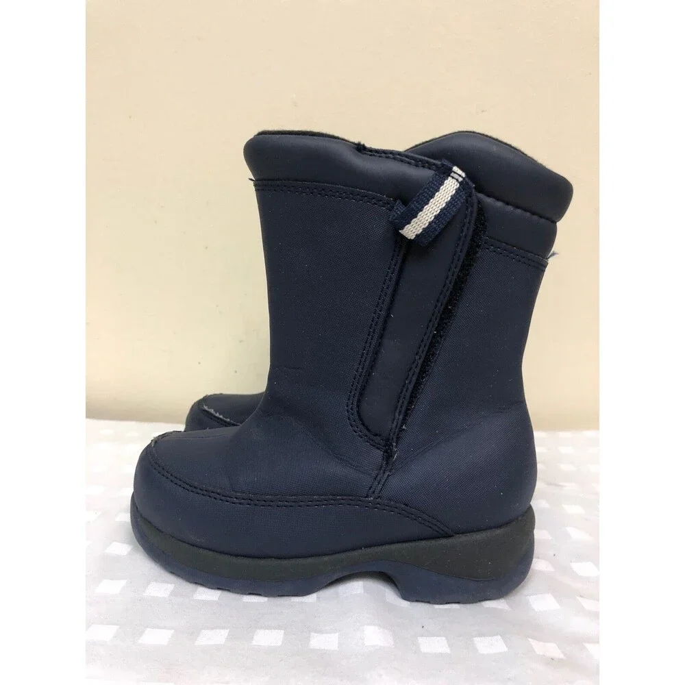 Lands End kids Insulated winter boots in navy color size US 10 M